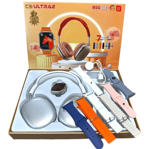 C9 Ultra 2 Smart Watch 7 Straps & P9 Headphones