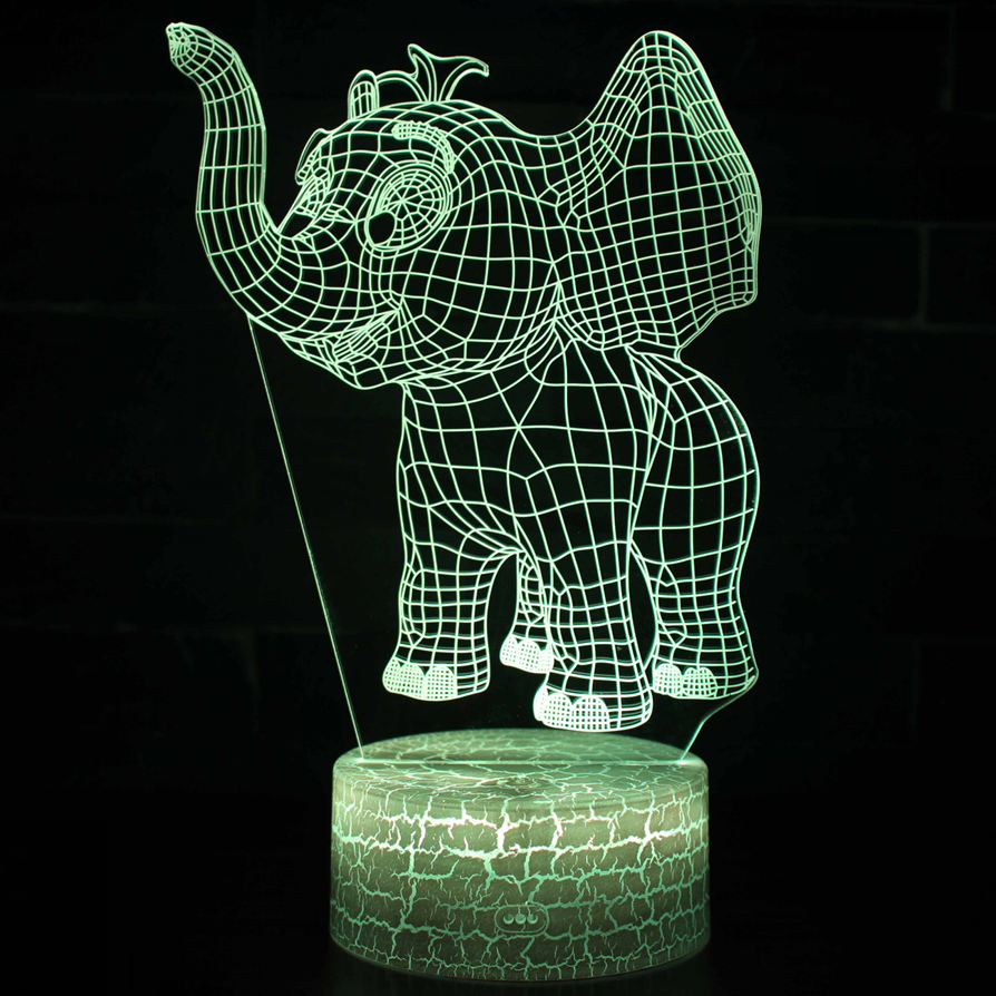 Elephant 3D Illusion Lamp