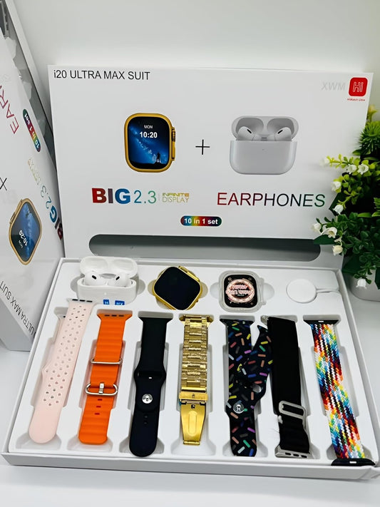 10 in 1 I20 Ultra Max Smart Watch with Airpods