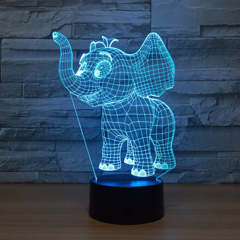 Elephant 3D Illusion Lamp